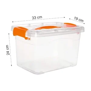 Besto 10 LTR Clear Plastic Storage Box With Lid 6 PCS SET