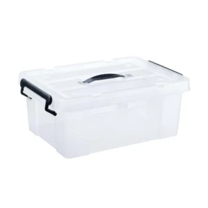 Besto 13 LTR Underbed Plastic Storage Box With Lid Semi Clear Super Strong Base