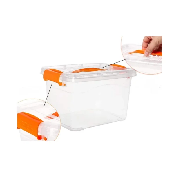 Besto 15 LTR Clear Plastic Storage Box With Lid