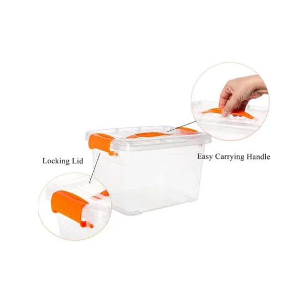 Besto 15 LTR Clear Plastic Storage Box With Lid