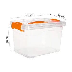 6 LTR Clear Plastic Storage Box With Lid 6 PCS SET