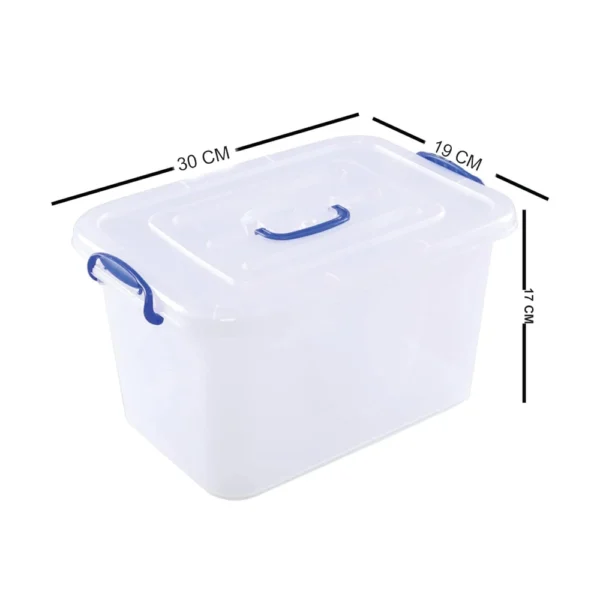 6 LTR Semi Clear Plastic Storage Box With Lid (4 PCS SET)