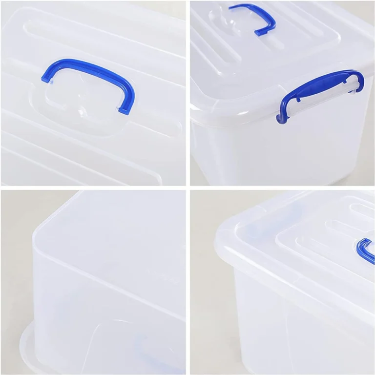 6 LTR Semi Clear Plastic Storage Box With Lid (4 PCS SET)