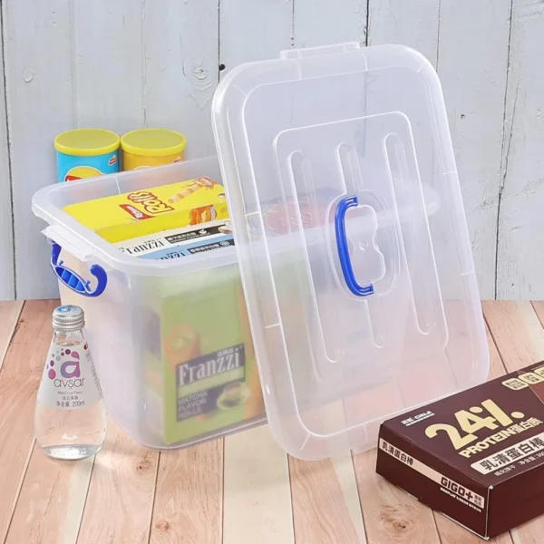 Besto 6 LTR Semi Clear Plastic Storage Box With Lid (4 PCS SET)