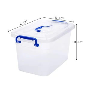 Besto 6 LTR Semi Clear Plastic Storage Box With Lid (6 PCS SET)