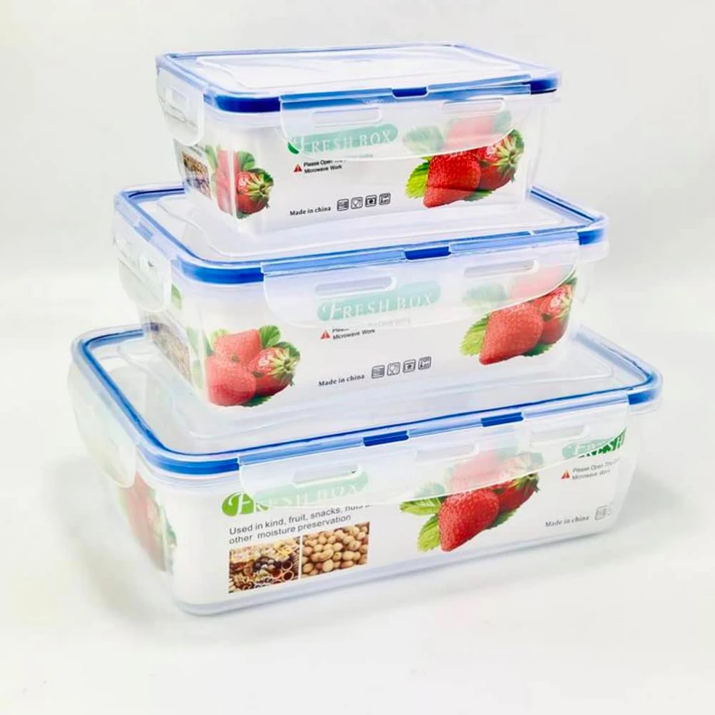Besto Airtight Plastic Food Storage box for kitchen Launch box - 3 pcs