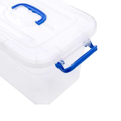 Besto 28 LTR Semi-Clear Plastic Storage Box With Lid 3 Pcs Set With ...