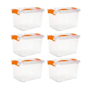 Selecto Besto Clear Plastic Storage Box with Lid (Set of 6 Pieces, 15 L)